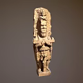 Ancient Stone Sculpture Carving With Intricate Historical Figure Details And Robes Design