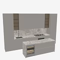 Modern Kitchen Gray Cabinets With Marble Countertop Wine Rack And Island