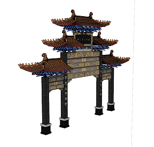 Chinese archway 3d model