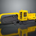 Yellow Tracked Construction Machine With Heavy Duty Crawler And Working Arm 3d model