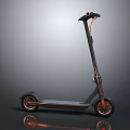 Sleek Modern Electric Scooter With Black Frame And Orange Accent Wheels Design