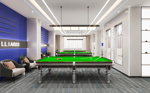 Modern Billiard Room 3d model