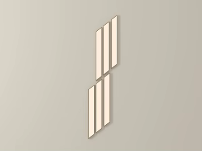 Elegant Modern Wall Lamp With Sleek Linear Design And Brushed Gold Metal Finish 3d model