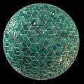 Green Spherical Component With Hexagonal Grid Interlocking Mosaic Design Pattern 3d model