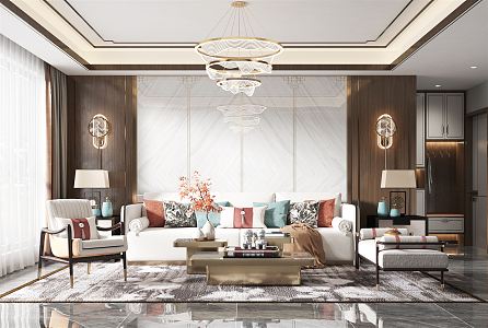 New Chinese Living Room 3d model