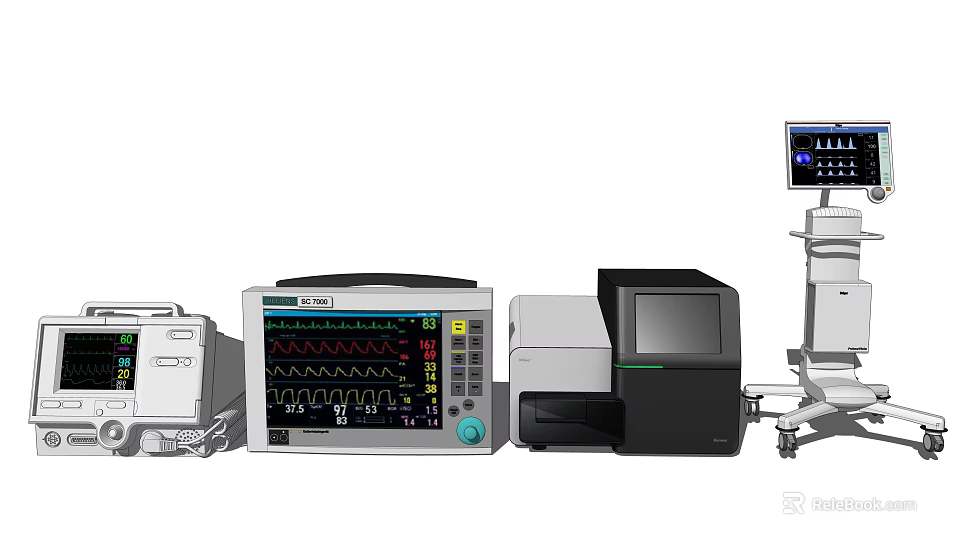 Advanced Medical Devices Including Patient Monitors Thermal Printers And Surgical Systems 3d model 