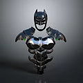 Batman Themed Black And Silver Armored Chest Armor With Green Accents Cosplay Costume