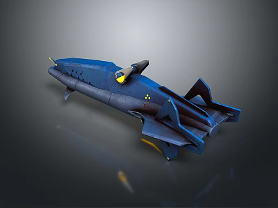 Futuristic Blue Sci Fi Spacecraft With Yellow Accents And Streamlined Structure 3d model