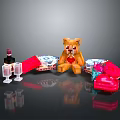Pixel Art Toy Collection Featuring Bear Figure Gift Boxes And Wrapping