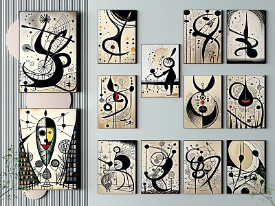 Graffiti Children's Hanging Painting Nordic Abstract Decorative Painting model