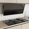 Modern Kitchen With Gas Stove Range Hood Tile Backsplash And Appliances