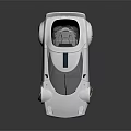 White Sports Car with Sleek Aerodynamic Body Large Alloy Wheels Transparent Windshield Modern Concept Design
