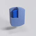 Character Inspired Biomorphic Structure With Blue Central Cube And Perforated Surface