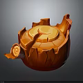 Red Creative Teapot With Cracked Texture Spiral Spout And Round Lid Design