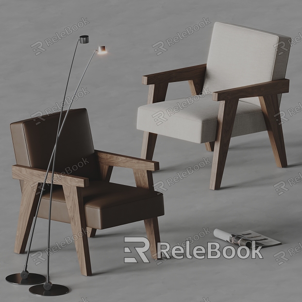 poliform modern leisure chair armchair floor lamp model