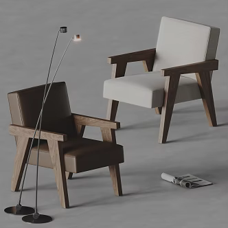 poliform modern leisure chair armchair floor lamp 3d model