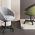 Modern Upholstered Office Chairs in Gray and Green with Swivel Wheels for Home Office Workspace