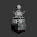 Modern Warship with Hull Number 12 Gray Exterior Radar Antenna and Sleek Design