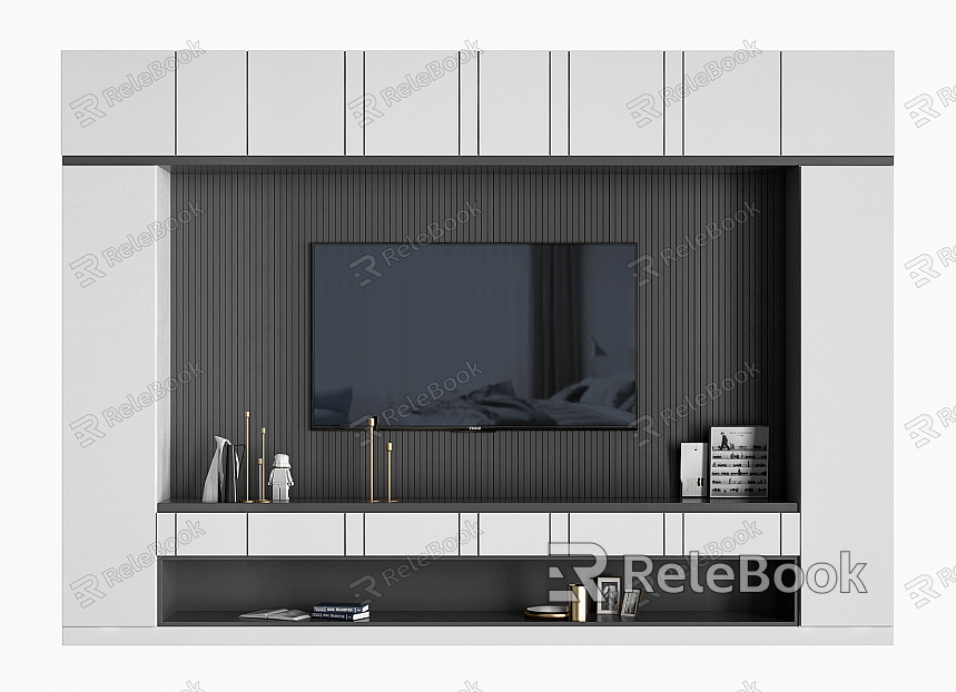 Modern TV Background Cabinet TV Background Integrated Cabinet model