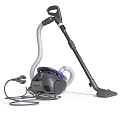 Purple And Gray Vacuum Cleaner With Long Hose Handle And Power Cord For Home Cleaning