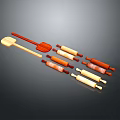 Wooden Kitchen Cooking Utensils With Spoons And Rolling Pins In Natural Design