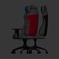 Three Ergonomic Office Chairs In Blue Black Red With High Back And Armrests