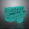 Turquoise Weapon Mechanical Component 3D Model Design With Detailed Structural Features