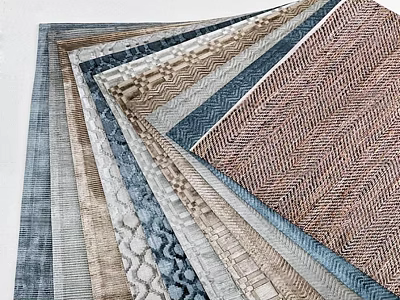Square Rugs With Various Patterns Textures And Neutral Color Tones For Living Room 3d model