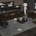 Sofa Coffee Table Combination Sofa Coffee Table Three-Seater Sofa Living Room 3d model