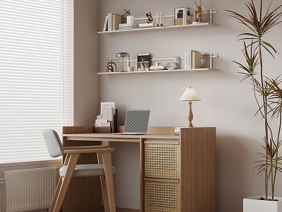 Quiet wind desk and chair model