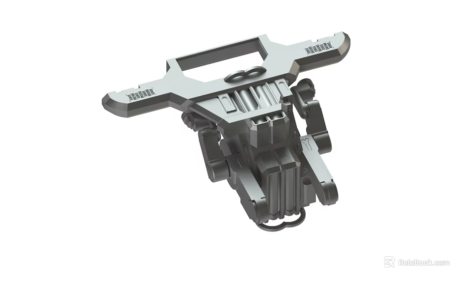 Industrial Metal Mechanical Part With Bracket Joints And Reinforced Structure 3d model 