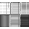 Modern venetian blinds roller blinds shutter combination bamboo blinds office curtains minimalist venetian blinds 3d model