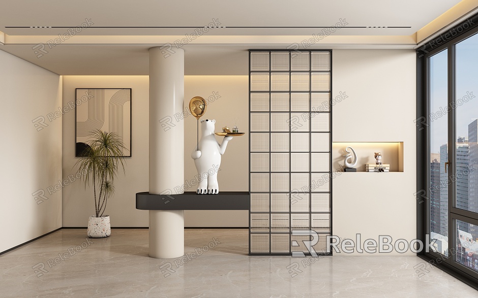 Entrance aisle partition model