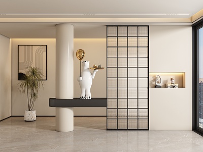 Entrance aisle partition model