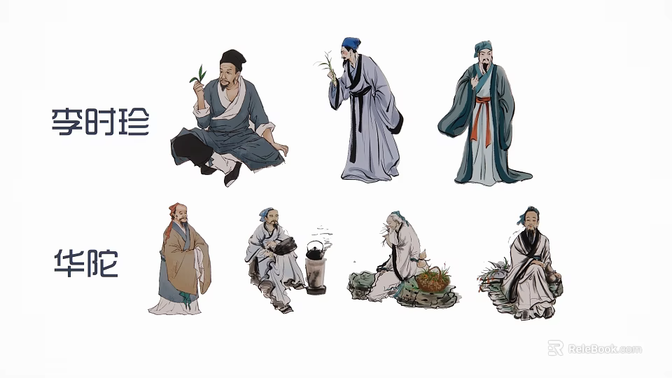 Ancient Historical Character Pendants Featuring Traditional Cultural Figure Designs 3d model 