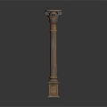 Ornate Classical Architectural Column With Intricate Capital Fluted Shaft And Detailed Base