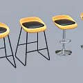 Stylish Bar Stools With Yellow Seats Black Cushions And Metal Frames