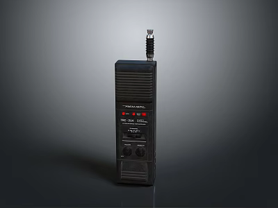 Black Tactical Handheld Weapon With Antenna Control Buttons And Indicator Lights 3d model