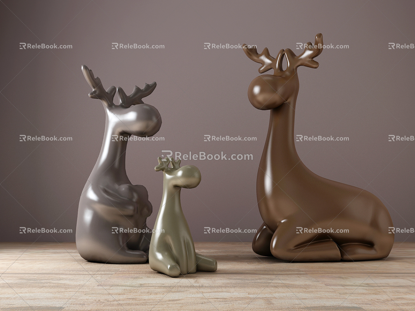 Modern Ornaments Metal Fawn Decorations Ornaments model