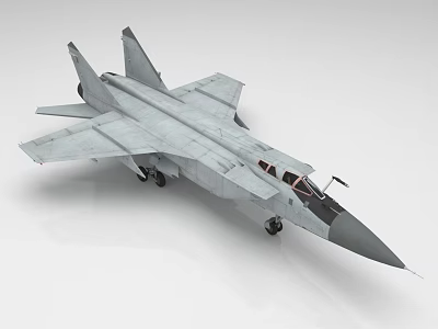Gray Fighter Jet Model With Detailed Aerodynamic Design Cockpit And Wings 3d model