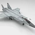 Gray Fighter Jet Model With Detailed Aerodynamic Design Cockpit And Wings