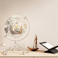 Caribbean Pirate Ship Micro Square Transparent Globe Desktop Ornaments Combination Flying Dutchman 3d model