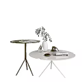 Various Modern Coffee Tables Featuring Different Shapes Metal Frames And Decorative Items 3d model