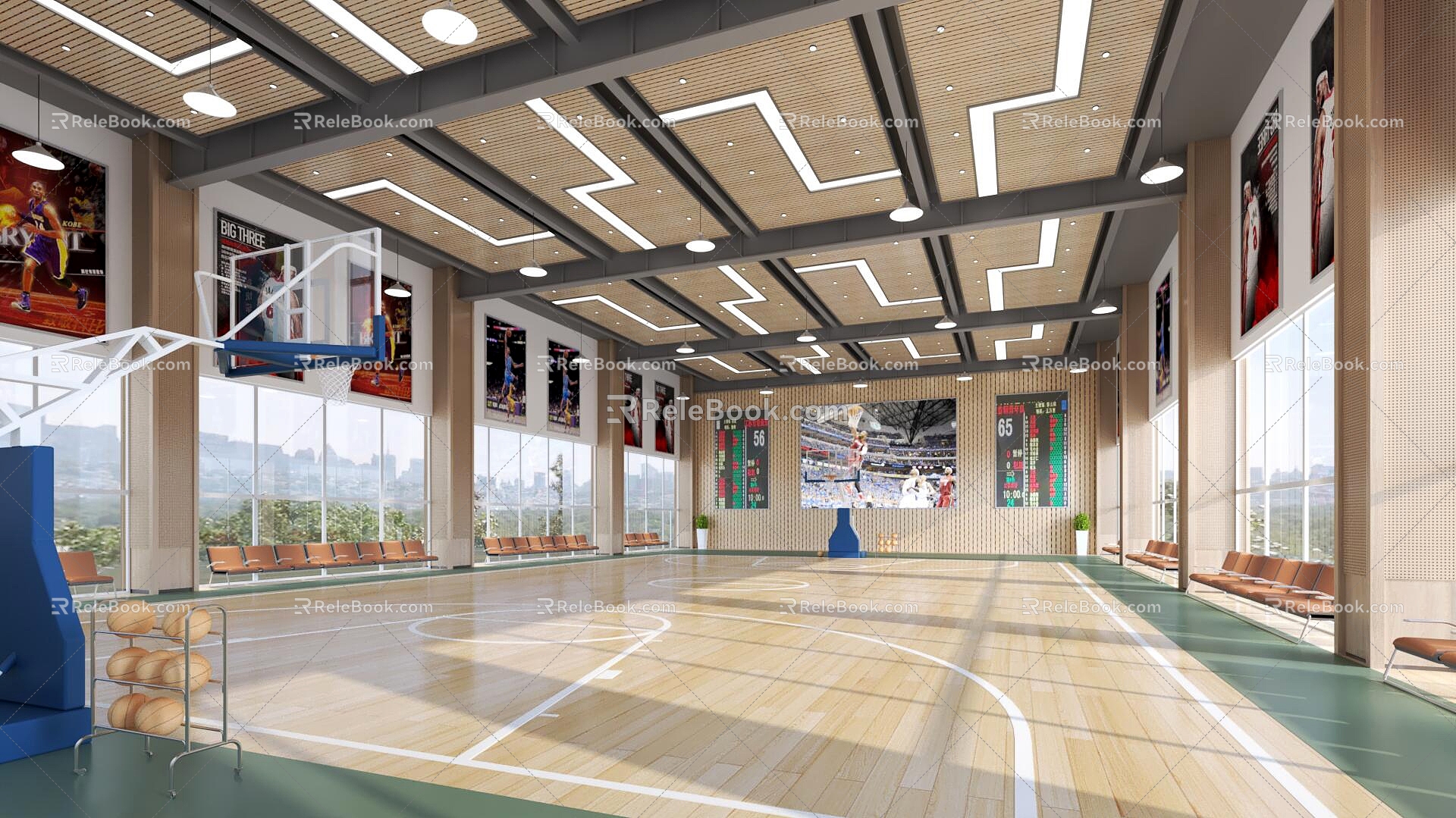 Basketball Hall Basketball Court Indoor Basketball Court Gymnasium 3d model