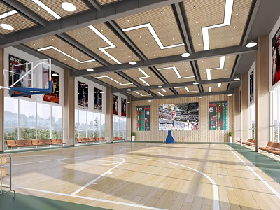 Basketball Hall Basketball Court Indoor Basketball Court Gymnasium 3d model