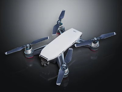 Sleek White Quadcopter Drone With Camera Four Propellers And Portable Design 3d model