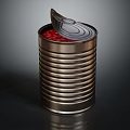 Opened Metal Can With Red Contents For Practical Kitchen Daily Use 3d model