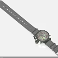 Green Canvas Strap Military Watch With Round Dial And Sub Dials