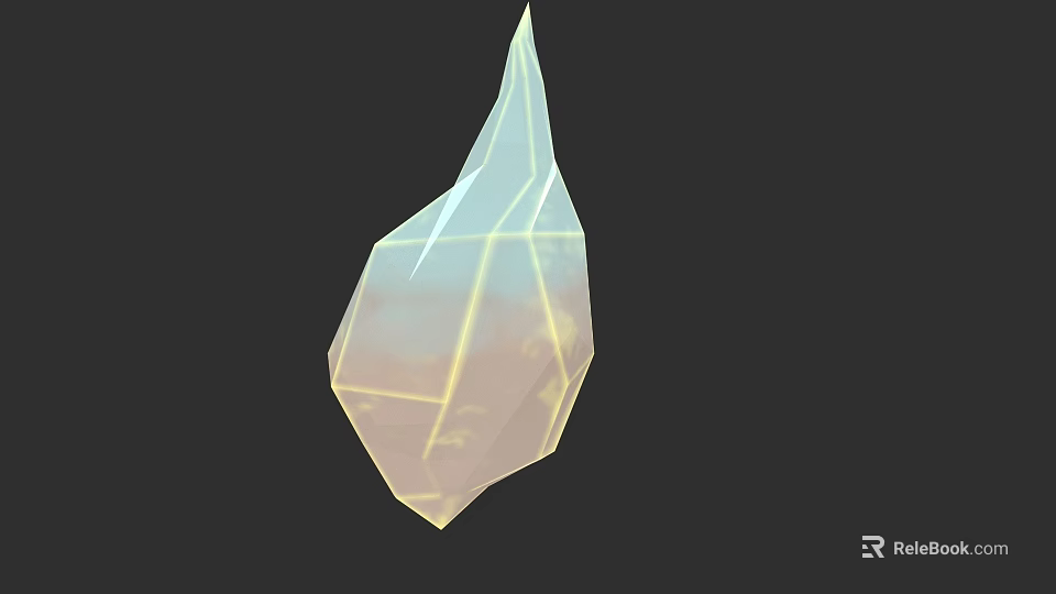 Transparent Geometric Crystal Gemstone Jewelry With Irregular Shape And Shiny Surface 3d model 