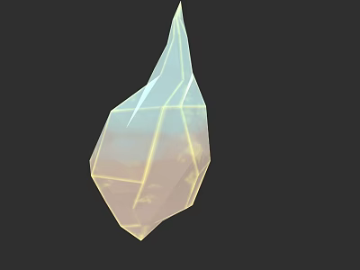 Transparent Geometric Crystal Gemstone Jewelry With Irregular Shape And Shiny Surface 3d model